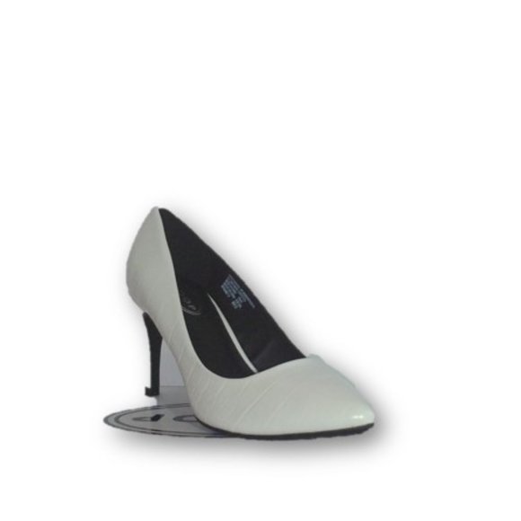 Jessica White Textured Faux Leather Pumps SZ 8 New - Picture 1 of 8